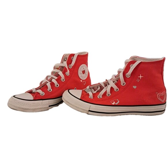 Converse Shoes - CONVERSE YTK HI Hearts  Valentine's Day Shoes A09117C Womens Size 7.5 EUC W/ Box